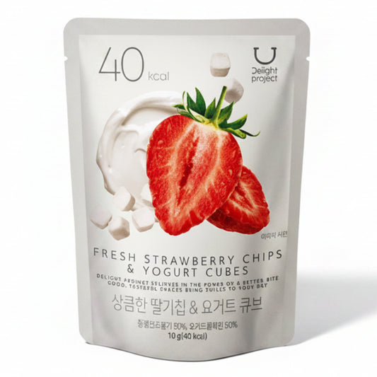 Fresh Strawberry Chips & Yogurt Cubes -10g
