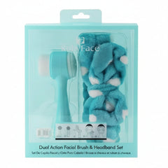 Dual Action Facial Brush & Headband Set - 2 Pieces