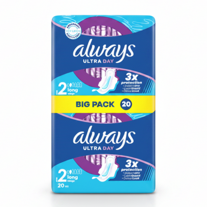 Ultra Day Sanitary Pads Long Wings - 20 Pads