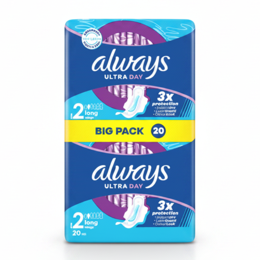 Ultra Day Sanitary Pads Long Wings - 20 Pads