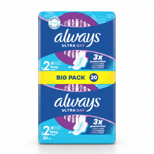 Ultra Day Sanitary Pads Long Wings - 20 Pads