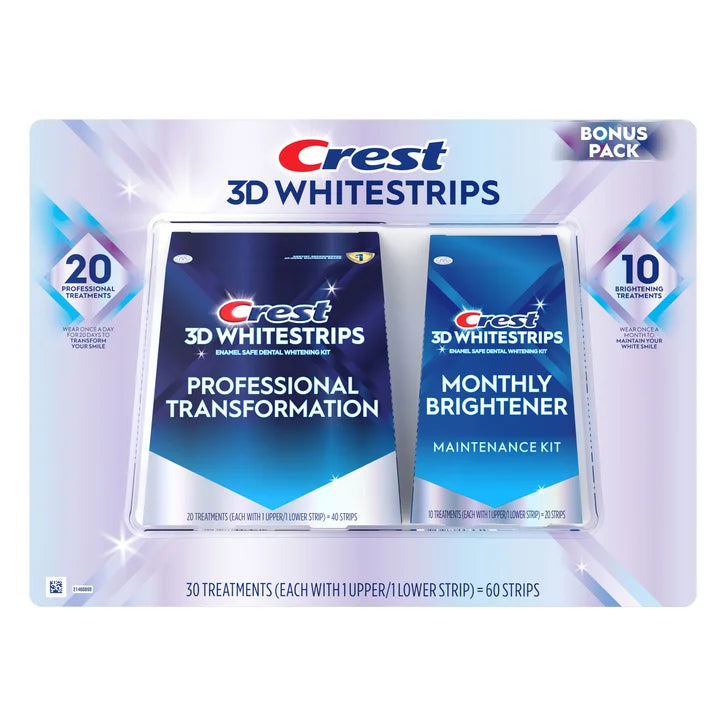 3D Whitestrips Professional Treatments + Brightening Treatments -30pcs