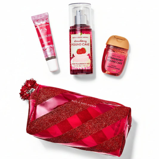 Bath & Body Works Strawberry Pound Cake Gift Set