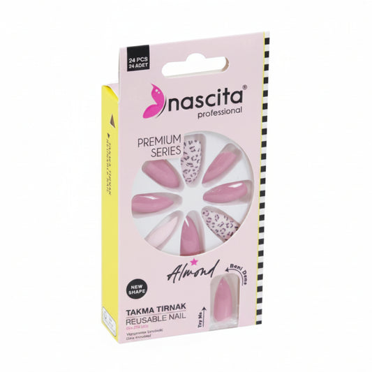 Nasita Premium Series Reusable Nail – Almond Pink