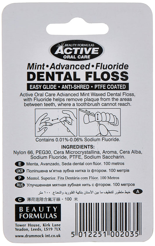 Active Advanced Mint Waxed Dental Floss - 100m