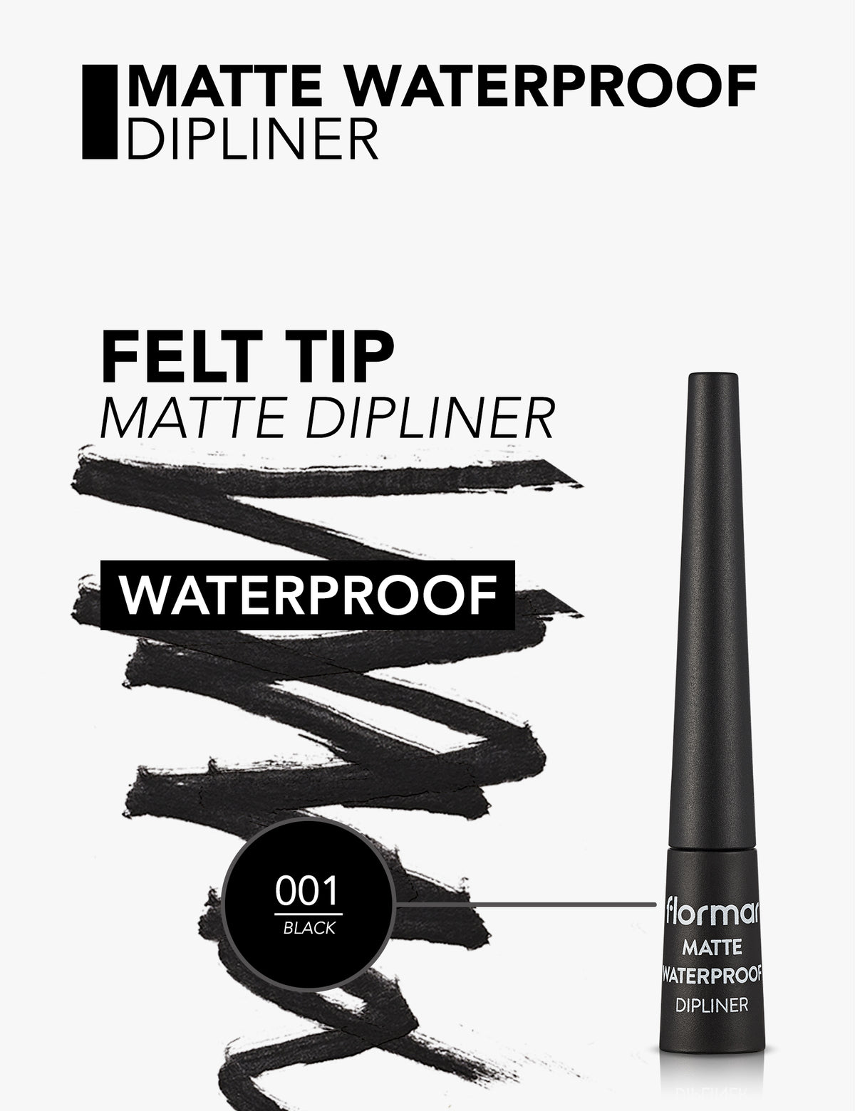 Matte Waterproof Dipliner Black – 2.5ml