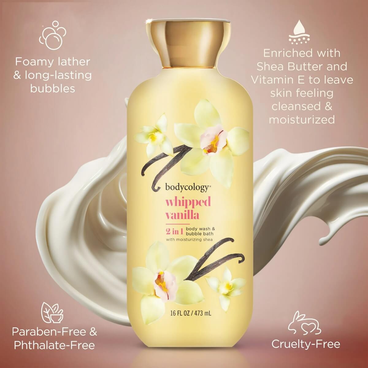 2 in 1 Body Wash & Bubble Bath -473ml