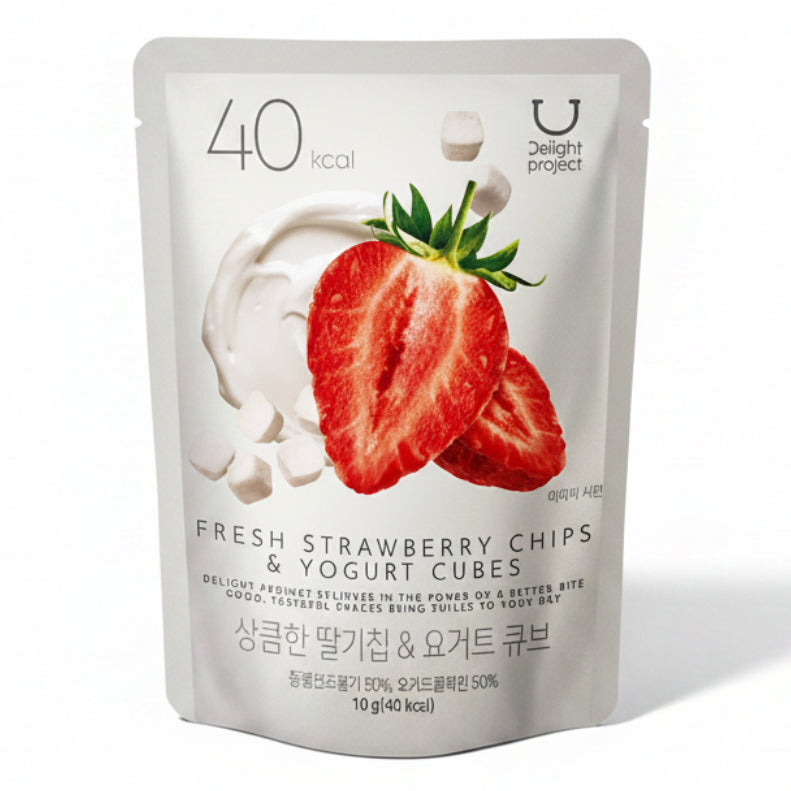 Fresh Strawberry Chips & Yogurt Cubes -10g