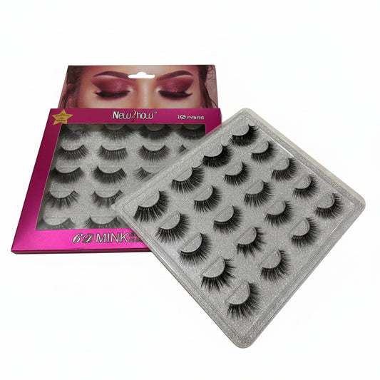 6D Mink False Eyelashes - 10 Pairs