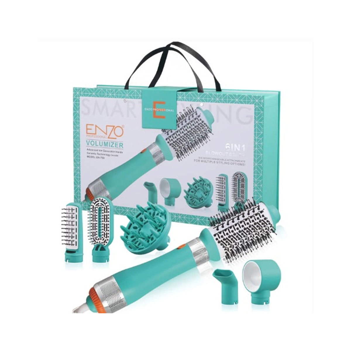 Volumizer 6 in 1 Blowout Brush Teal -6pcs