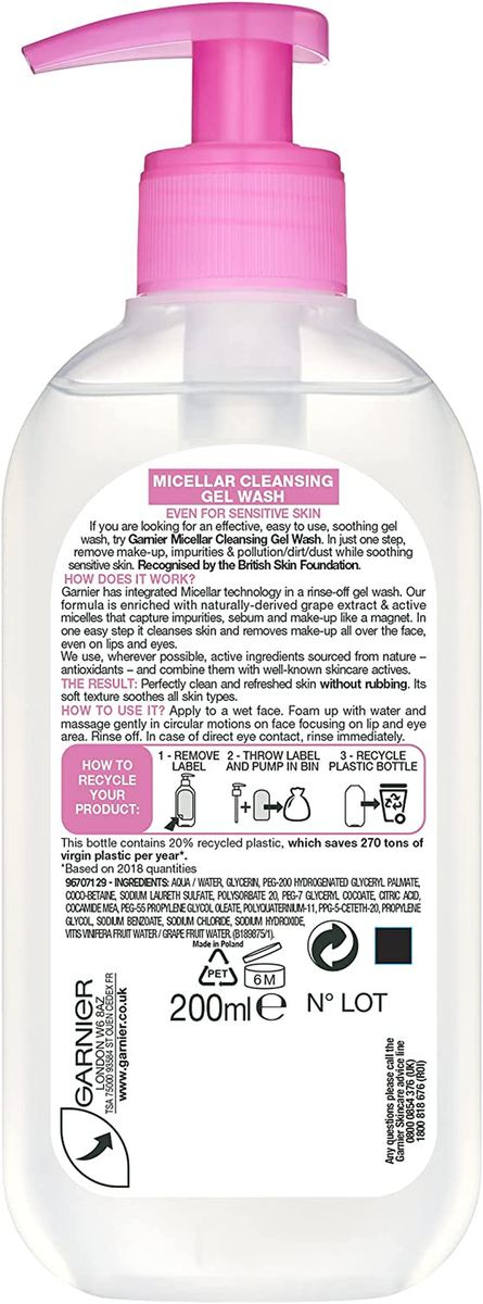 Micellar Cleansing Gel Wash -200ml