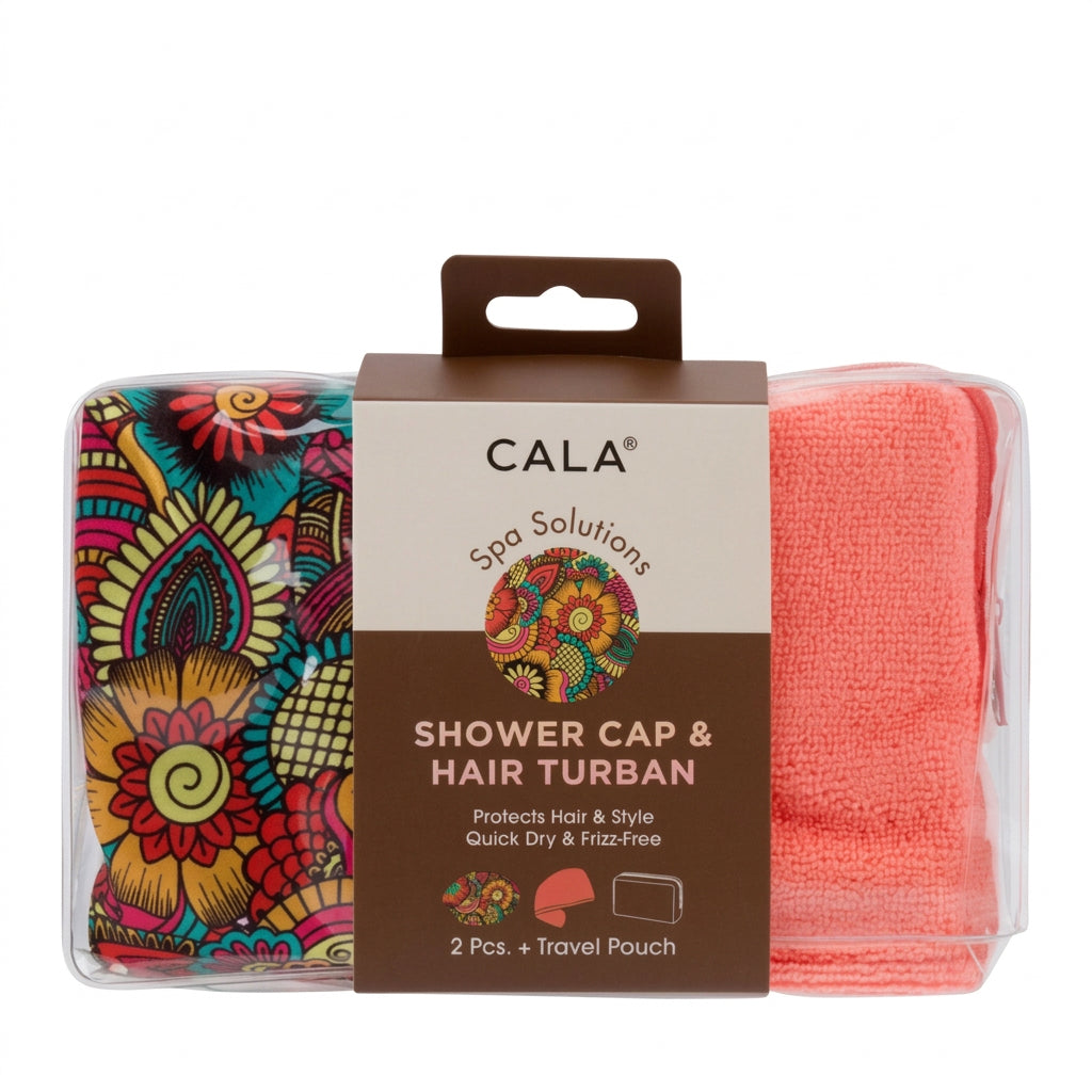 Shower Cap & Hair Turban Set -2pcs