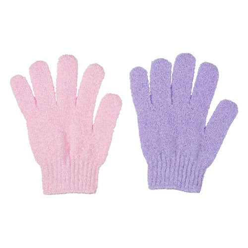 Exfoliating Bath Gloves Pink/Lavender - 2 Pairs