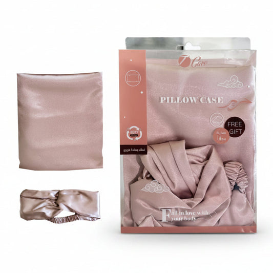 Satin Pillow Case & Headband Set - 2 Pieces