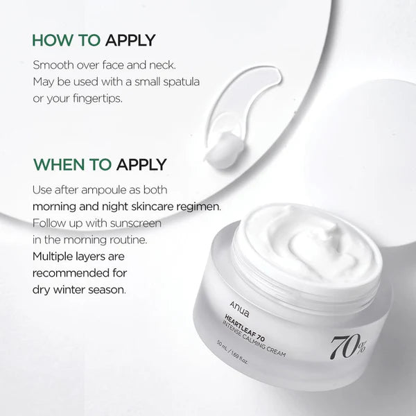 Heartleaf 70% Intense Calming Cream - 50ml