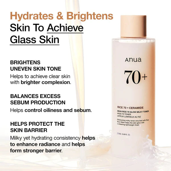 Rice 70 Glow Milky Toner - 250ml