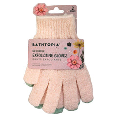 Exfoliating Bath Gloves Floral - 2 Pairs