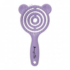 Kids Round Vent Hair Brush - Purple Bear