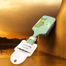 Kids Paddle Hair Brush - Green Cartoon