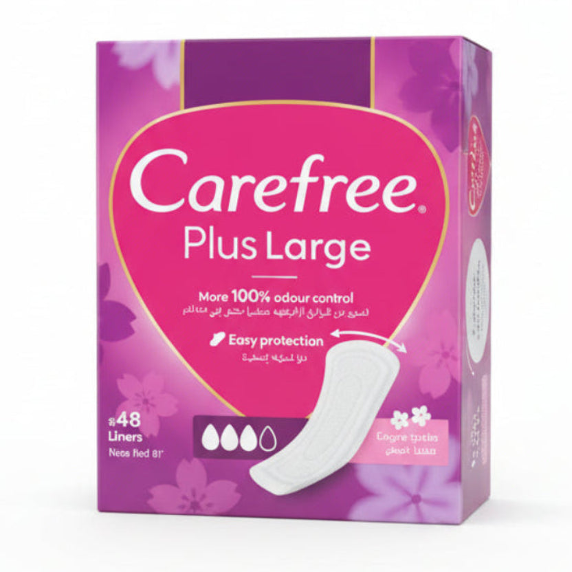 Carefree Plus Large Pantyliners - 48 Pieces
